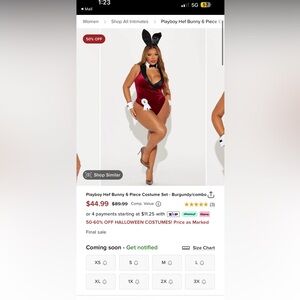 Plus Size Playboy Bunny Costume (Fashion Nova)